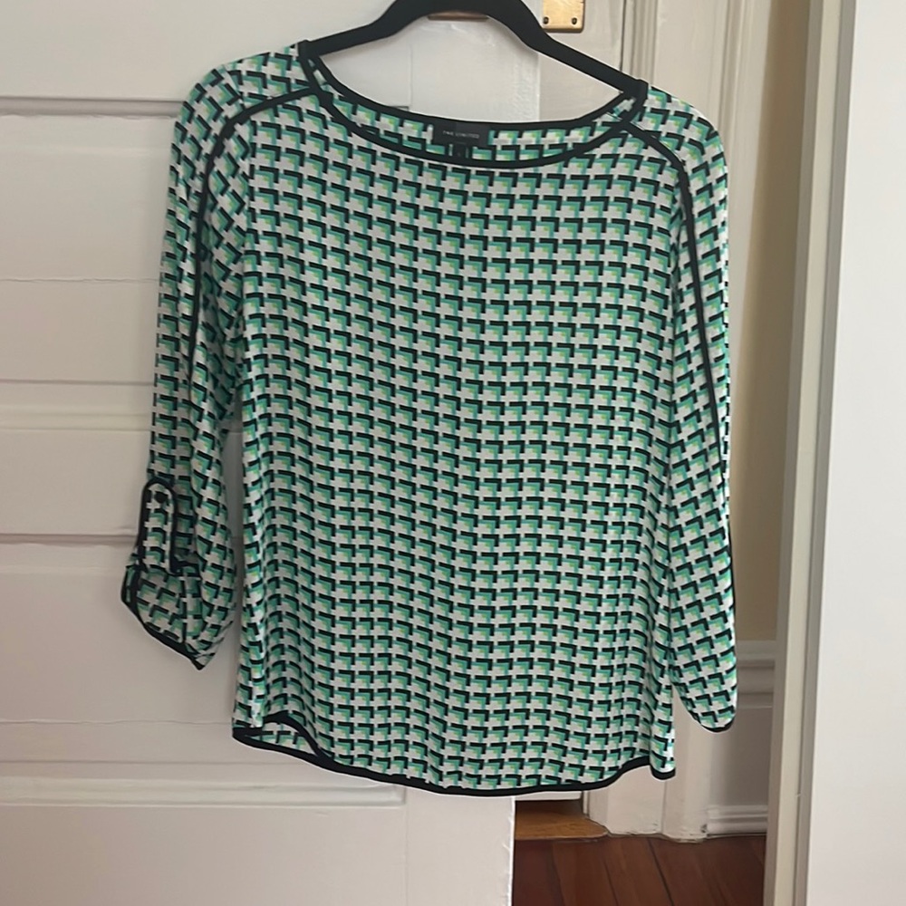THE LIMITED geometric, Blouse / Top with button up 3/4 length sleeve, pre-owned